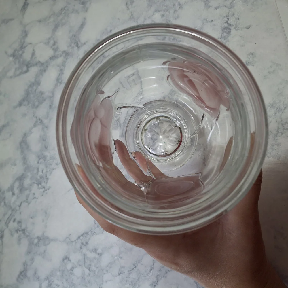 Elegant Glass Vase with Pink Floral Design